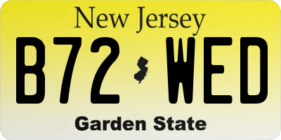 NJ license plate B72WED