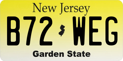 NJ license plate B72WEG