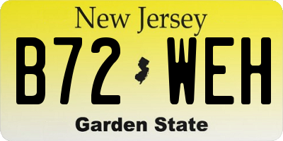 NJ license plate B72WEH