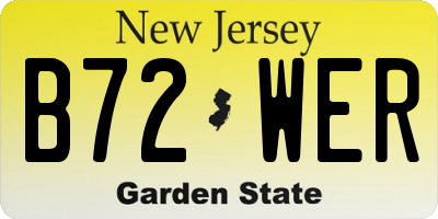 NJ license plate B72WER