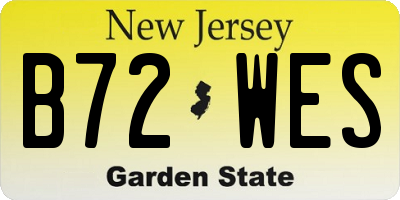NJ license plate B72WES