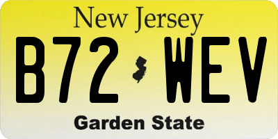 NJ license plate B72WEV