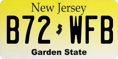 NJ license plate B72WFB