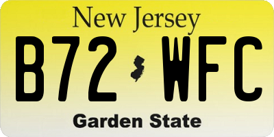 NJ license plate B72WFC