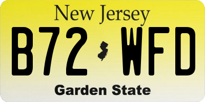 NJ license plate B72WFD