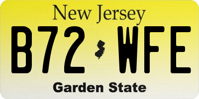NJ license plate B72WFE