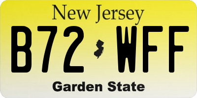 NJ license plate B72WFF