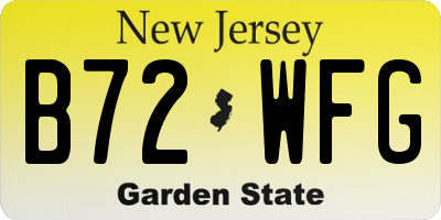 NJ license plate B72WFG