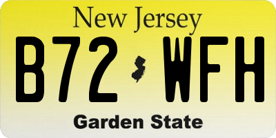 NJ license plate B72WFH