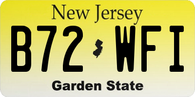 NJ license plate B72WFI