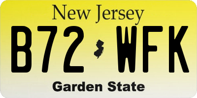 NJ license plate B72WFK