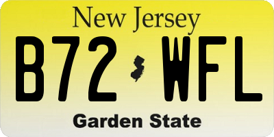 NJ license plate B72WFL