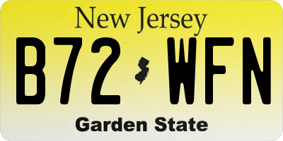 NJ license plate B72WFN