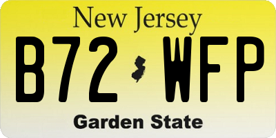 NJ license plate B72WFP