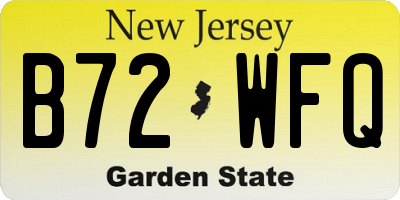 NJ license plate B72WFQ