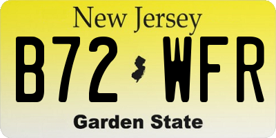 NJ license plate B72WFR