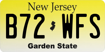 NJ license plate B72WFS