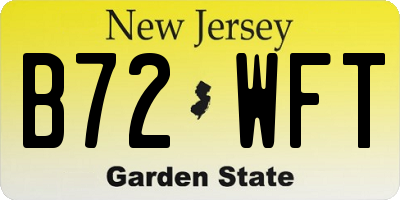 NJ license plate B72WFT