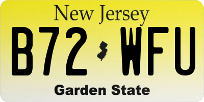 NJ license plate B72WFU