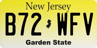 NJ license plate B72WFV