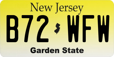 NJ license plate B72WFW