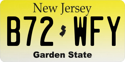 NJ license plate B72WFY