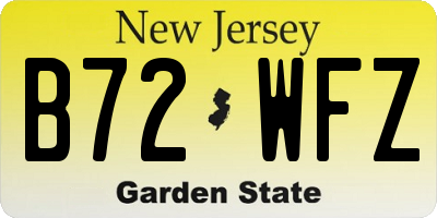 NJ license plate B72WFZ