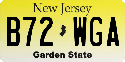 NJ license plate B72WGA
