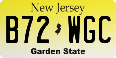 NJ license plate B72WGC