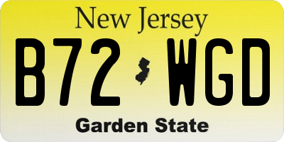 NJ license plate B72WGD