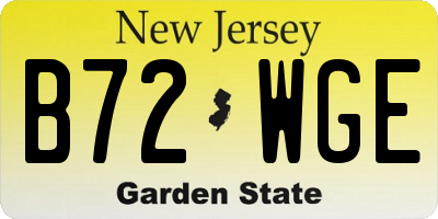 NJ license plate B72WGE