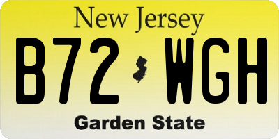 NJ license plate B72WGH