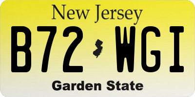 NJ license plate B72WGI