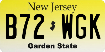 NJ license plate B72WGK