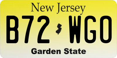 NJ license plate B72WGO