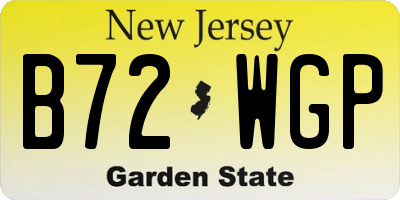 NJ license plate B72WGP