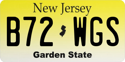 NJ license plate B72WGS