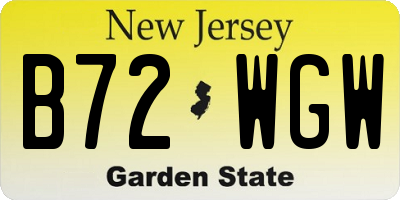 NJ license plate B72WGW
