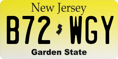 NJ license plate B72WGY