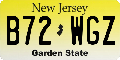 NJ license plate B72WGZ