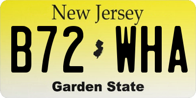 NJ license plate B72WHA