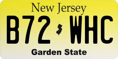 NJ license plate B72WHC