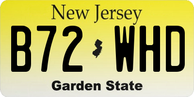 NJ license plate B72WHD