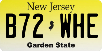 NJ license plate B72WHE