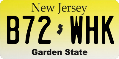 NJ license plate B72WHK