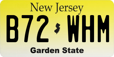 NJ license plate B72WHM