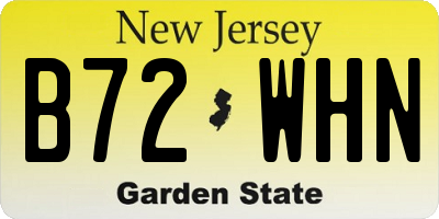 NJ license plate B72WHN