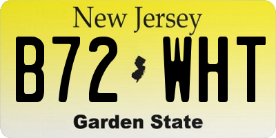 NJ license plate B72WHT