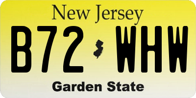 NJ license plate B72WHW