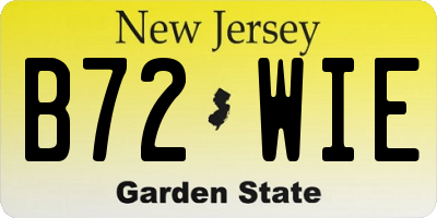 NJ license plate B72WIE